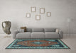 Machine Washable Persian Light Blue Traditional Rug in a Living Room, wshtr912lblu