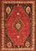 Serging Thickness of Machine Washable Persian Orange Traditional Area Rugs, wshtr912org
