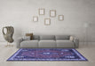 Machine Washable Persian Blue Traditional Rug in a Living Room, wshtr912blu