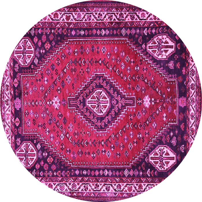 Round Machine Washable Persian Pink Traditional Rug, wshtr912pnk