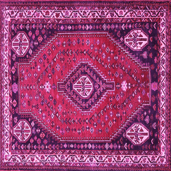 Square Machine Washable Persian Pink Traditional Rug, wshtr912pnk