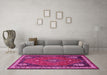 Machine Washable Persian Pink Traditional Rug in a Living Room, wshtr912pnk