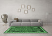 Machine Washable Persian Emerald Green Traditional Area Rugs in a Living Room,, wshtr912emgrn