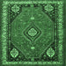 Square Persian Emerald Green Traditional Rug, tr912emgrn