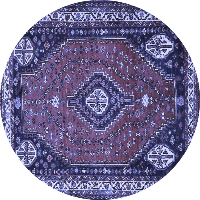 Round Persian Blue Traditional Rug, tr912blu
