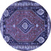Round Persian Blue Traditional Rug, tr912blu