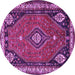 Round Machine Washable Persian Purple Traditional Area Rugs, wshtr912pur