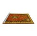 Sideview of Machine Washable Persian Yellow Traditional Rug, wshtr912yw