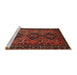 Sideview of Machine Washable Traditional Chestnut Brown Rug, wshtr913