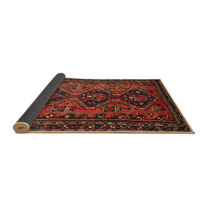 Sideview of Traditional Chestnut Brown Persian Rug, tr913