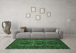 Machine Washable Persian Emerald Green Traditional Area Rugs in a Living Room,, wshtr913emgrn