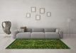 Machine Washable Persian Green Traditional Area Rugs in a Living Room,, wshtr913grn