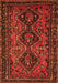 Serging Thickness of Machine Washable Persian Orange Traditional Area Rugs, wshtr913org