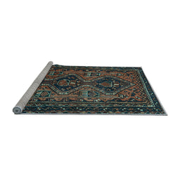 Sideview of Machine Washable Persian Light Blue Traditional Rug, wshtr913lblu