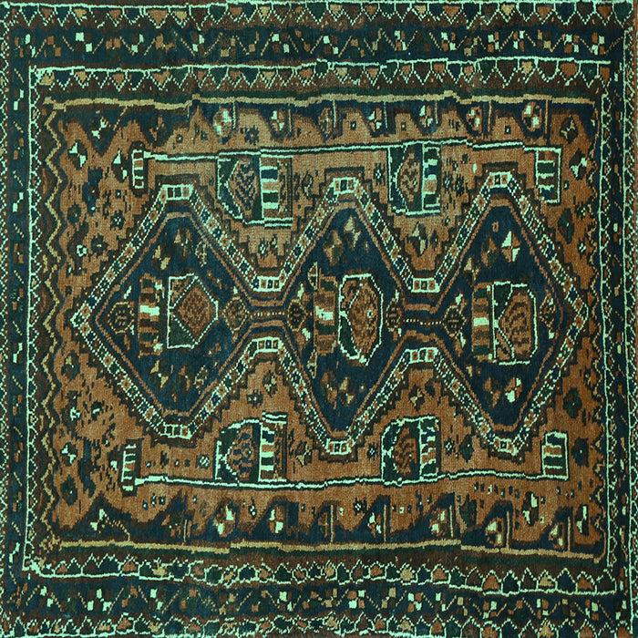 Square Persian Turquoise Traditional Rug, tr913turq
