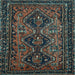 Square Machine Washable Persian Light Blue Traditional Rug, wshtr913lblu