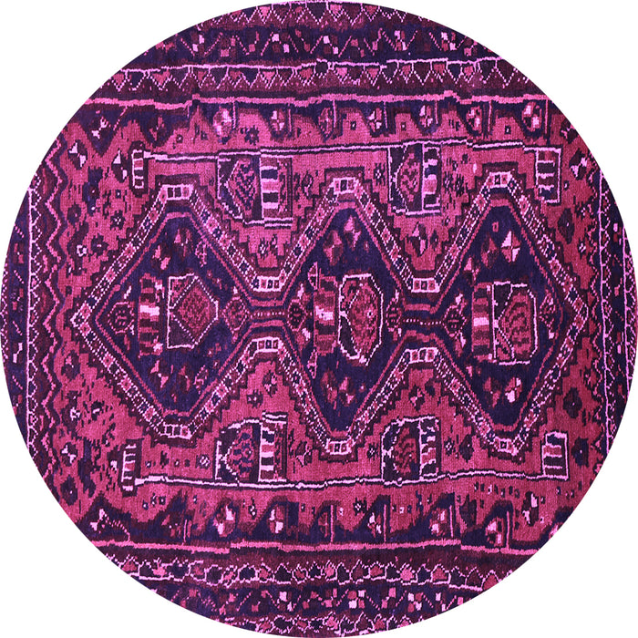 Round Machine Washable Persian Purple Traditional Area Rugs, wshtr913pur