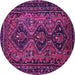 Round Machine Washable Persian Purple Traditional Area Rugs, wshtr913pur