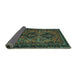 Sideview of Persian Turquoise Traditional Rug, tr913turq