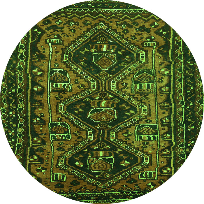 Square Persian Green Traditional Rug, tr913grn