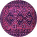 Round Persian Purple Traditional Rug, tr913pur