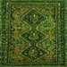 Round Machine Washable Persian Green Traditional Area Rugs, wshtr913grn