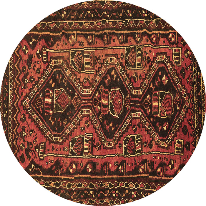 Round Persian Brown Traditional Rug, tr913brn