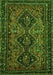 Serging Thickness of Machine Washable Persian Green Traditional Area Rugs, wshtr913grn