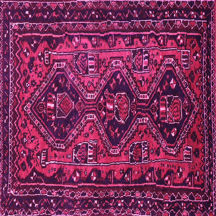 Square Machine Washable Persian Pink Traditional Rug, wshtr913pnk