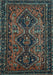 Machine Washable Persian Light Blue Traditional Rug, wshtr913lblu
