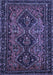 Machine Washable Persian Blue Traditional Rug, wshtr913blu