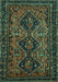 Machine Washable Persian Turquoise Traditional Area Rugs, wshtr913turq