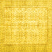 Square Machine Washable Persian Yellow Traditional Rug, wshtr914yw