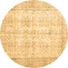 Round Persian Brown Traditional Rug, tr914brn