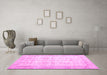 Machine Washable Persian Pink Traditional Rug in a Living Room, wshtr914pnk