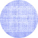 Round Persian Blue Traditional Rug, tr914blu