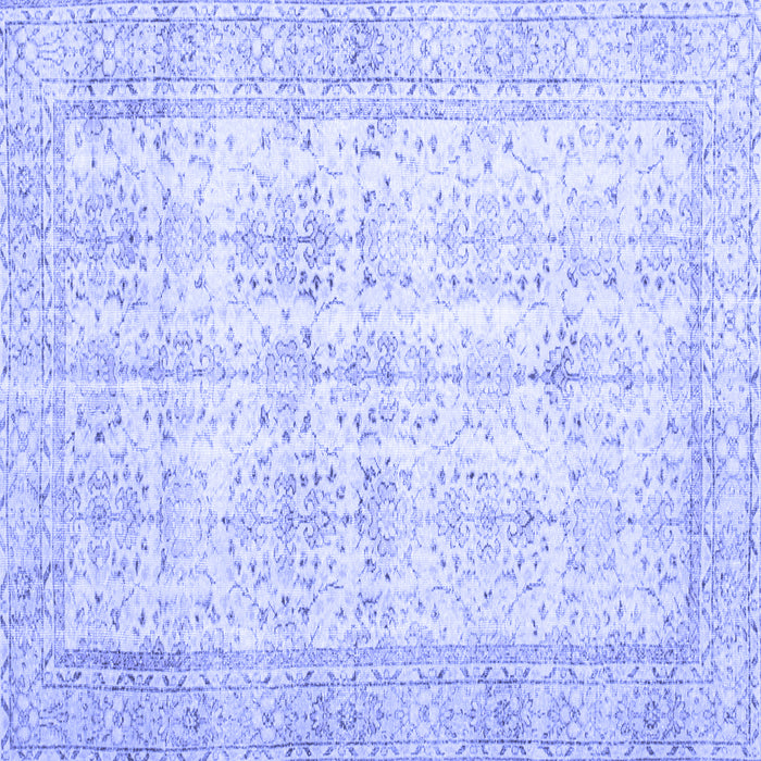 Square Machine Washable Persian Blue Traditional Rug, wshtr914blu