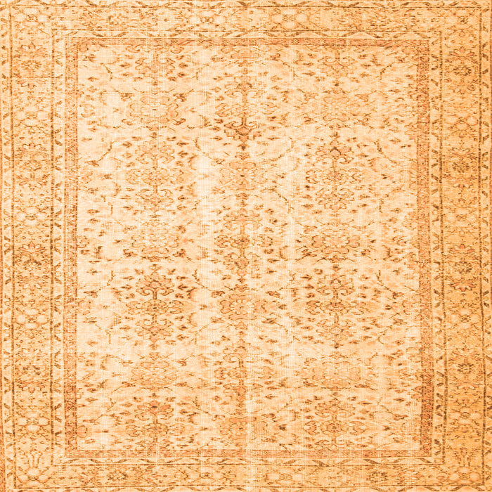 Round Machine Washable Persian Orange Traditional Area Rugs, wshtr914org