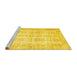 Sideview of Machine Washable Persian Yellow Traditional Rug, wshtr914yw