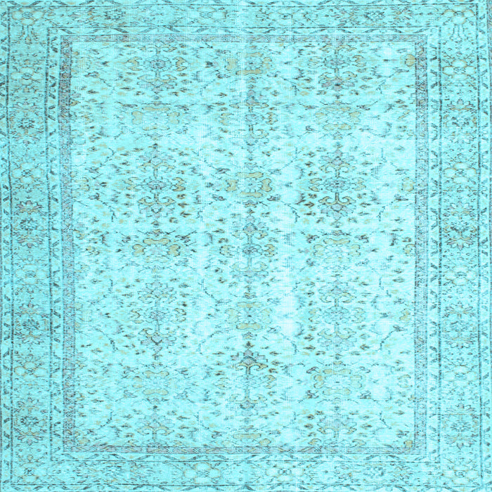 Square Machine Washable Persian Light Blue Traditional Rug, wshtr914lblu