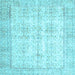 Square Machine Washable Persian Light Blue Traditional Rug, wshtr914lblu