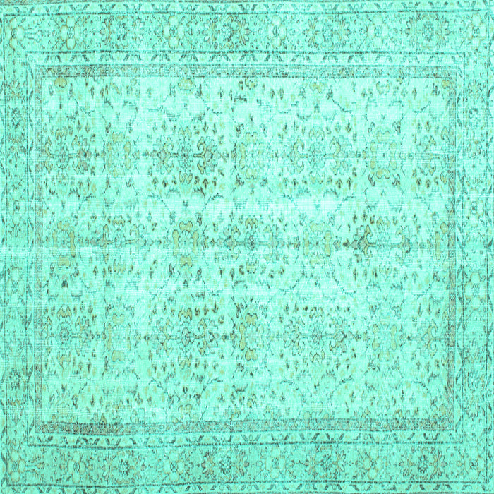 Square Persian Turquoise Traditional Rug, tr914turq