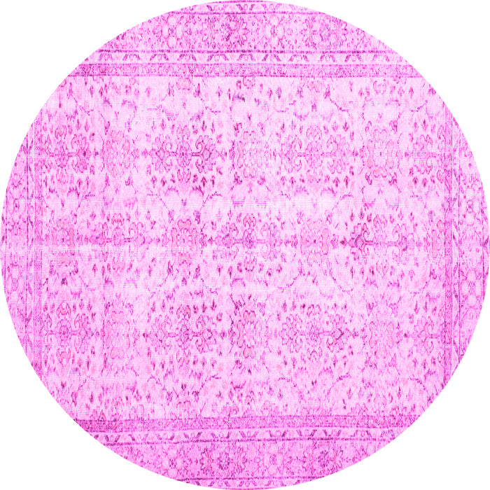 Round Persian Pink Traditional Rug, tr914pnk