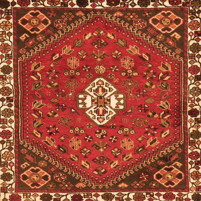 Round Machine Washable Persian Orange Traditional Area Rugs, wshtr915org