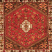 Round Machine Washable Persian Orange Traditional Area Rugs, wshtr915org