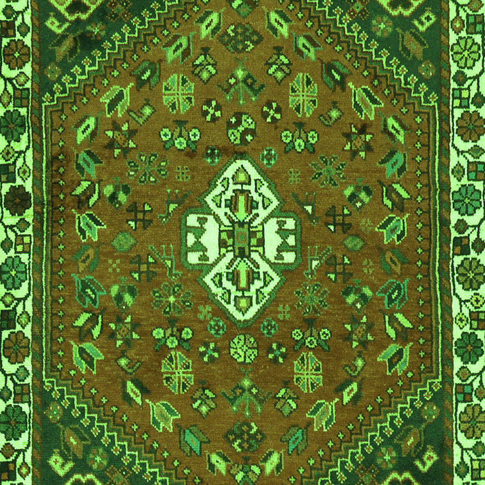 Serging Thickness of Machine Washable Persian Green Traditional Area Rugs, wshtr915grn