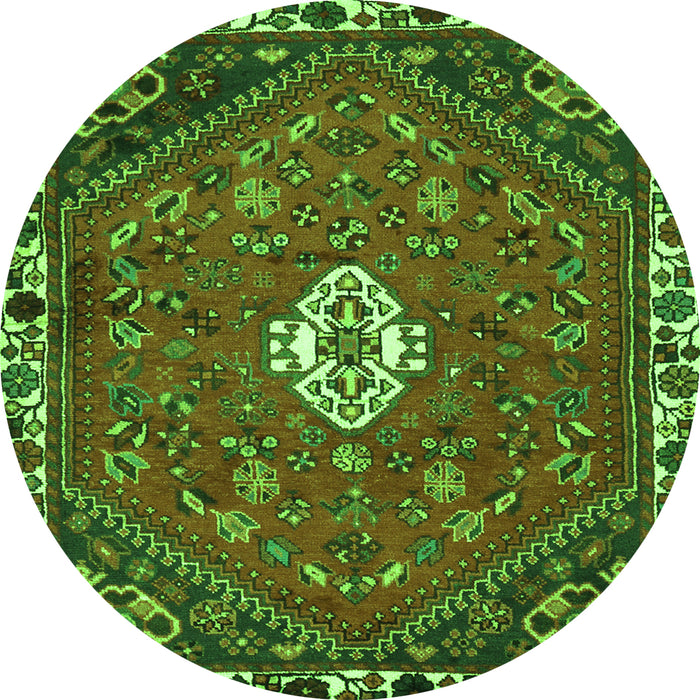 Square Persian Green Traditional Rug, tr915grn