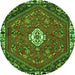 Square Persian Green Traditional Rug, tr915grn