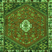 Round Machine Washable Persian Green Traditional Area Rugs, wshtr915grn