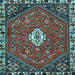 Square Machine Washable Persian Light Blue Traditional Rug, wshtr915lblu